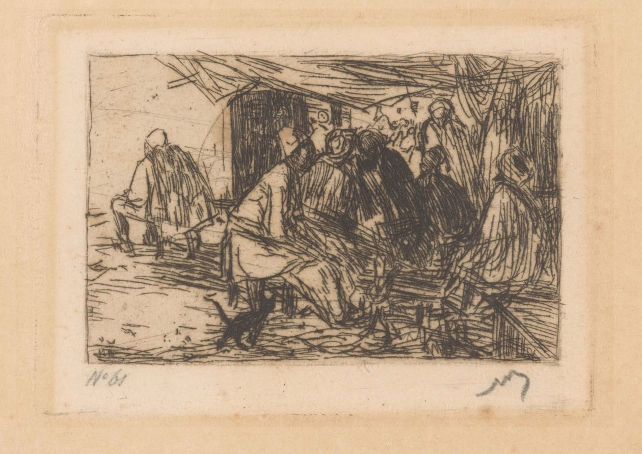Koffiehuis in Constantinopel door Marius Bauer (signed by artist)