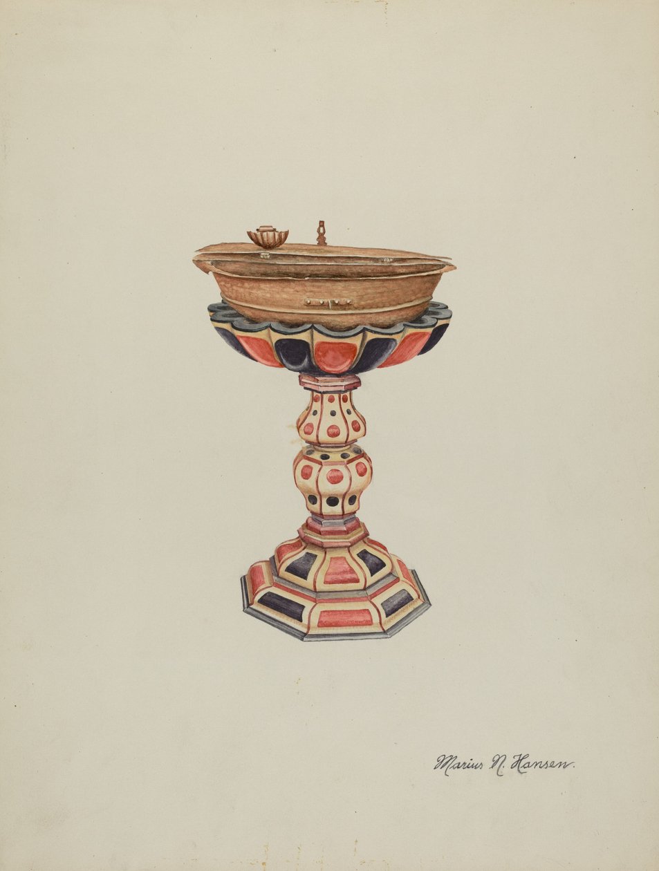 Doopvont en Standaard, ca. 1939 door Marius Hansen
