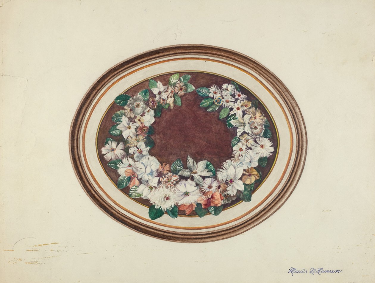 Verenkrans, ca. 1940 door Marius Hansen
