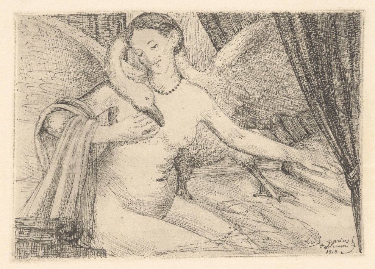 Leda en de zwaan door Marius Holleman