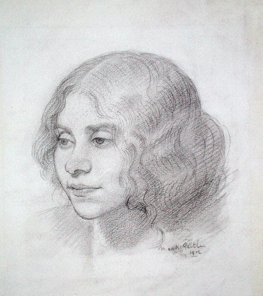 Hoofd van een meisje door Mark Gertler