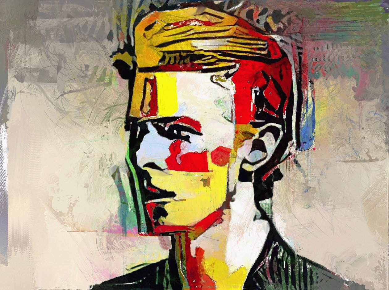 Picasso in een nieuw jasje - David Bowie (schilderij) door Mark Gordon