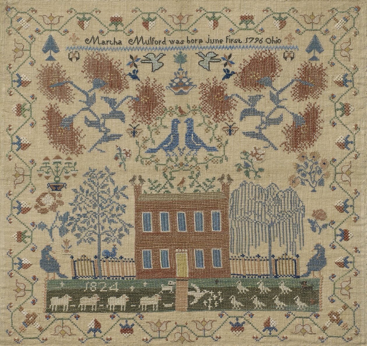 Merklap, 1824 door Martha Mulford