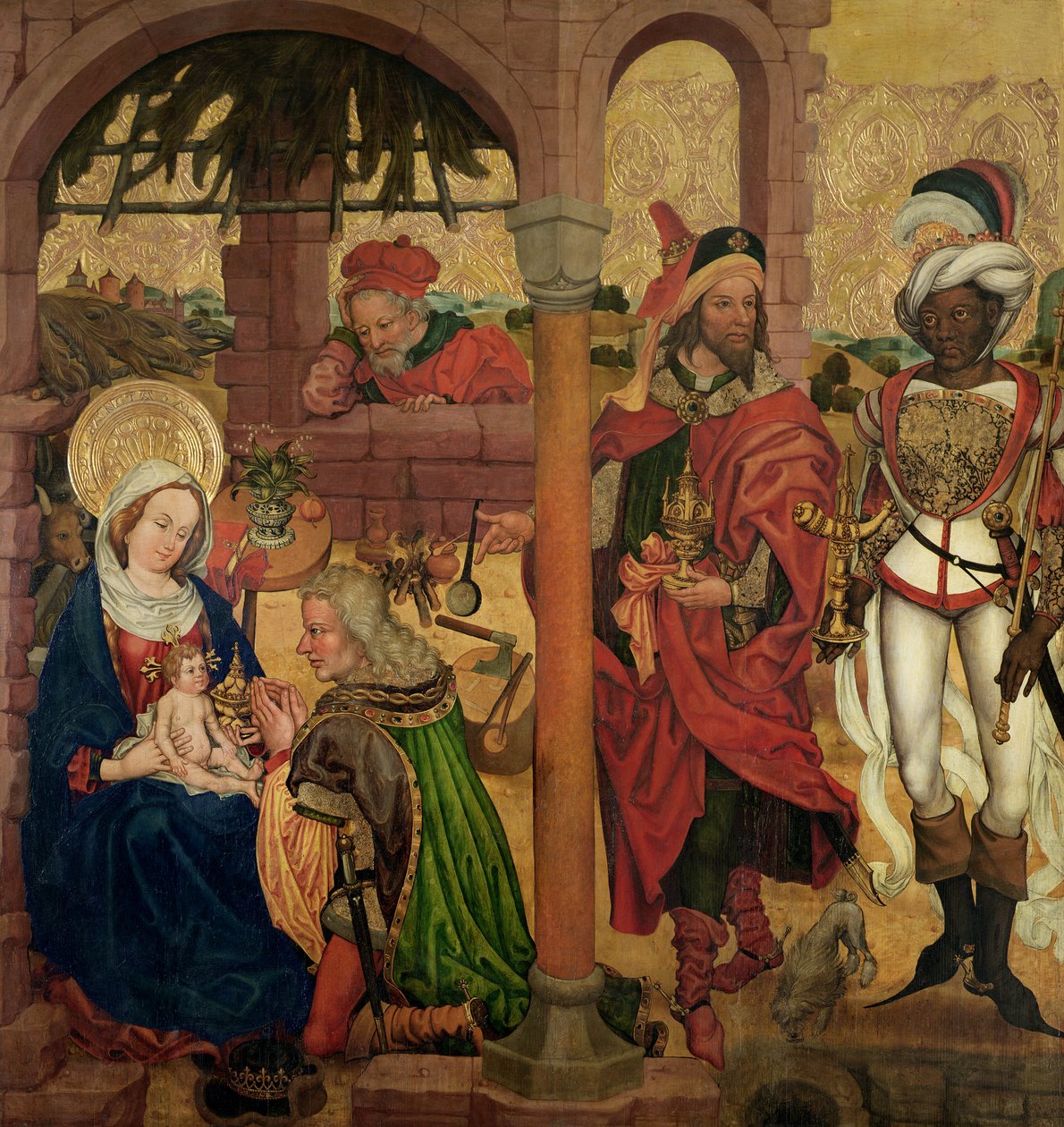 Aanbidding der Wijzen, c.1475 door Martin Schongauer