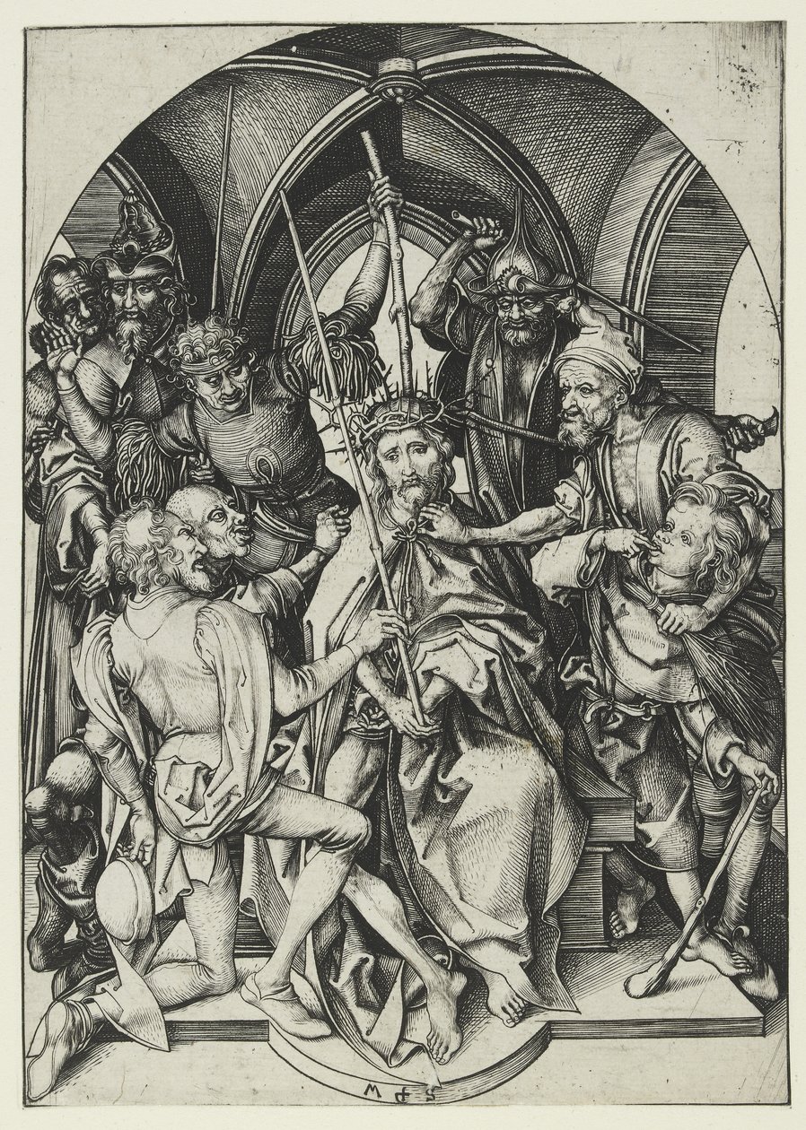 Christus gekroond met doornen door Martin Schongauer
