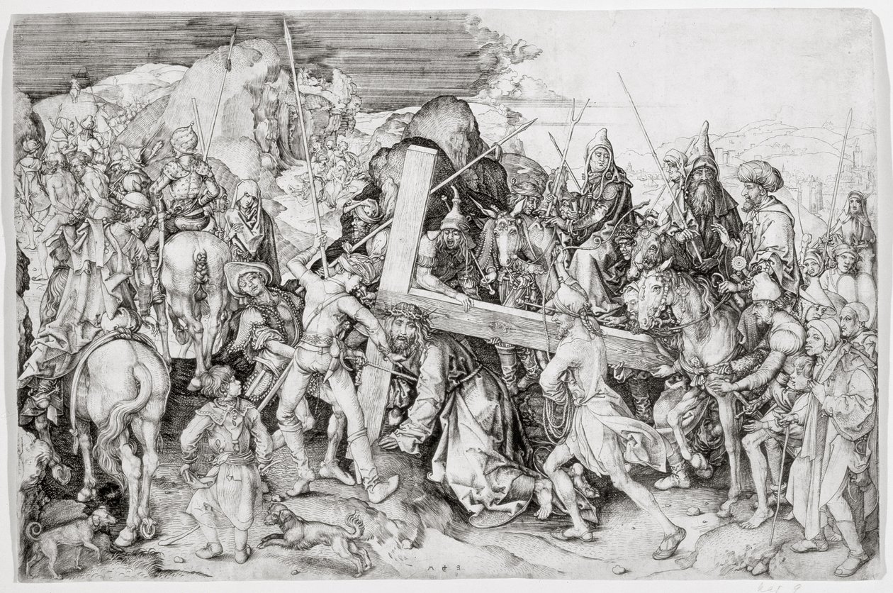 De grote kruisdraging, ca. 1474 door Martin Schongauer