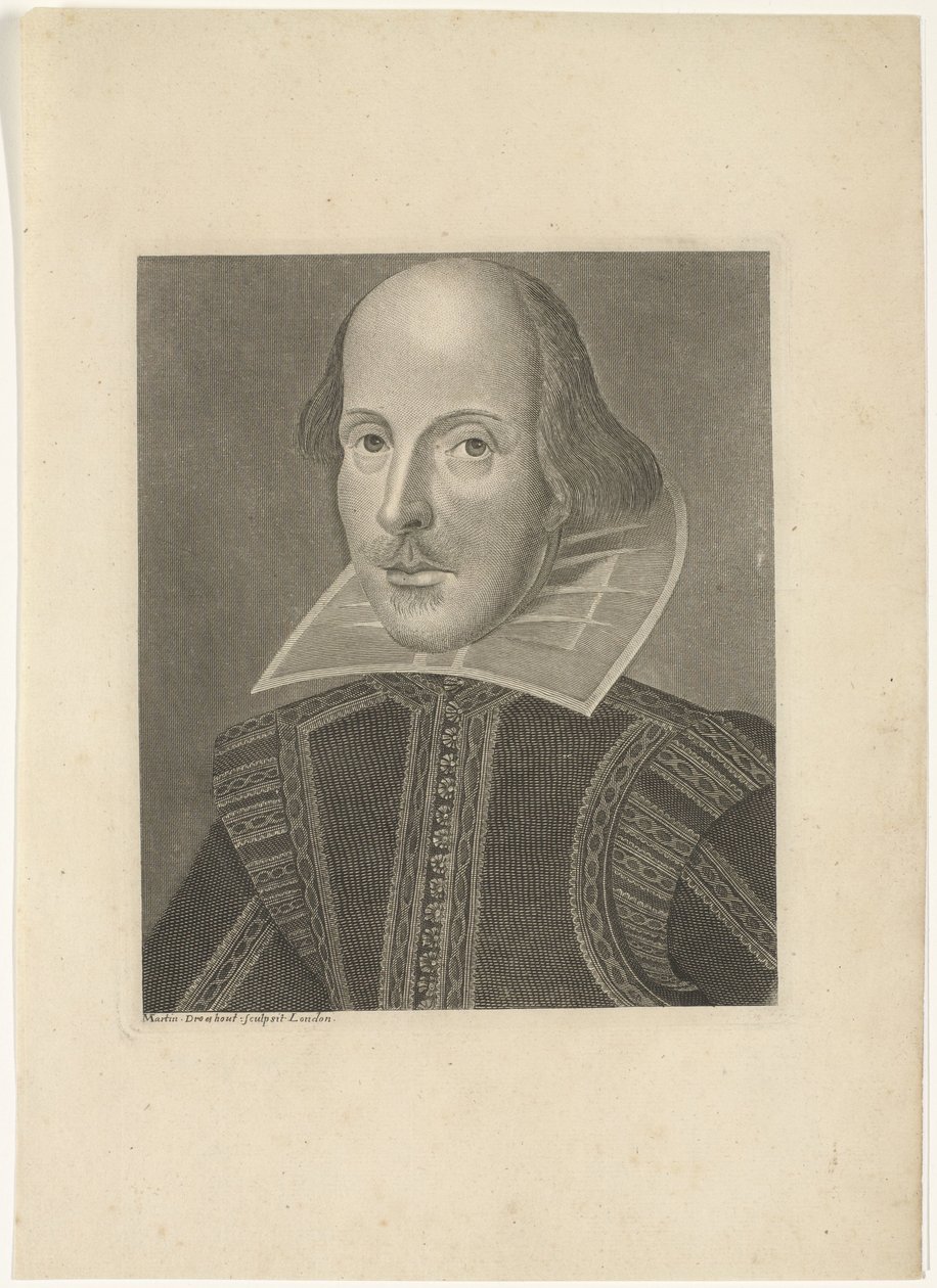 Portret van William Shakespeare door Martin Droeshout (II)