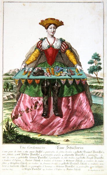 Een schoenmaker, c.1735 door Martin Engelbrecht