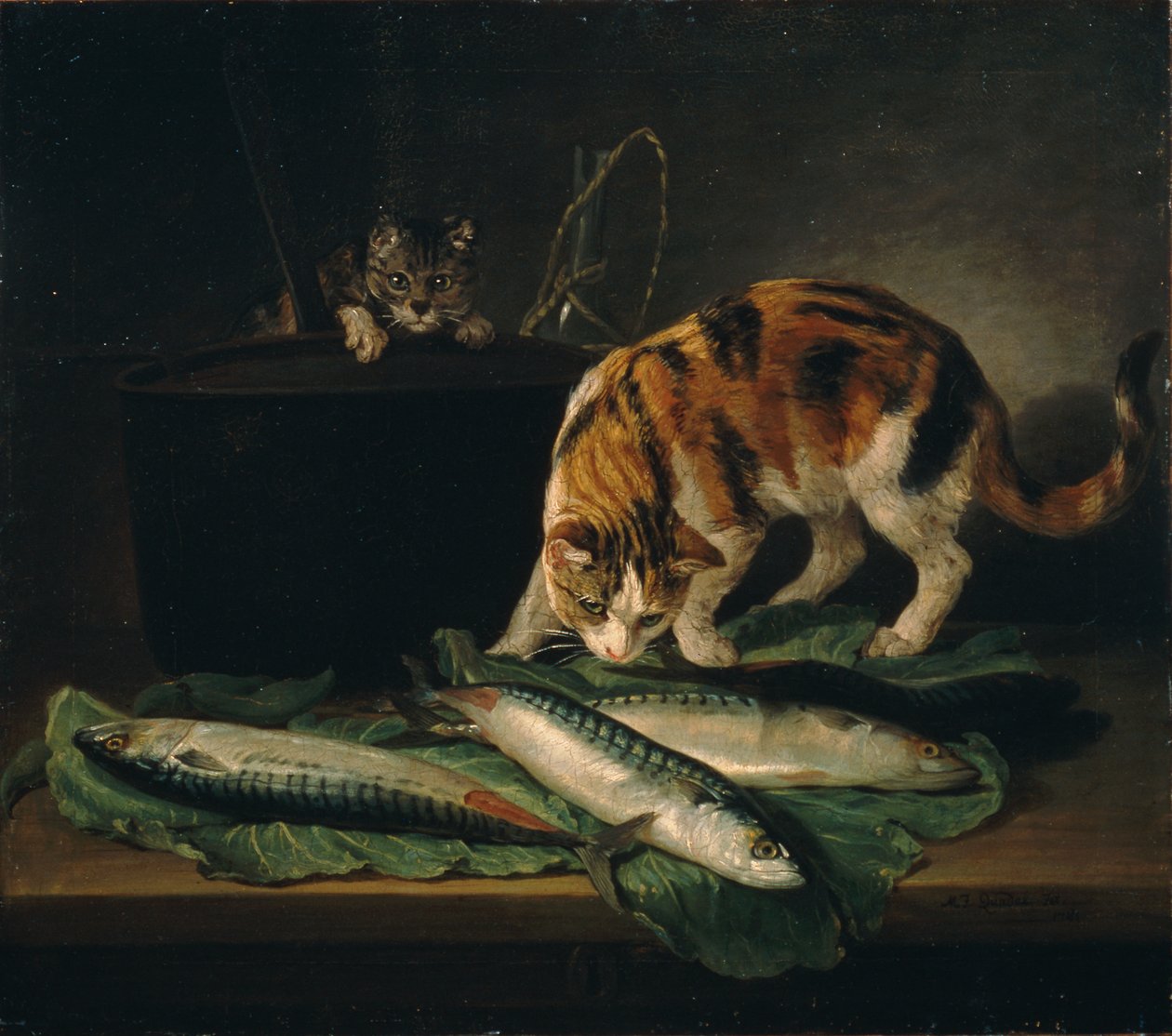 Katten en vissen door Martin Ferdinand Quadal