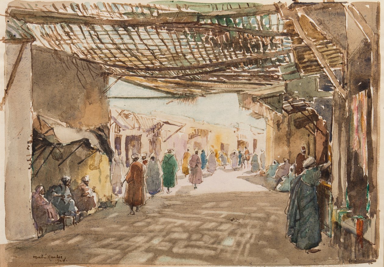 Een soek in Fez door Martin Hardie