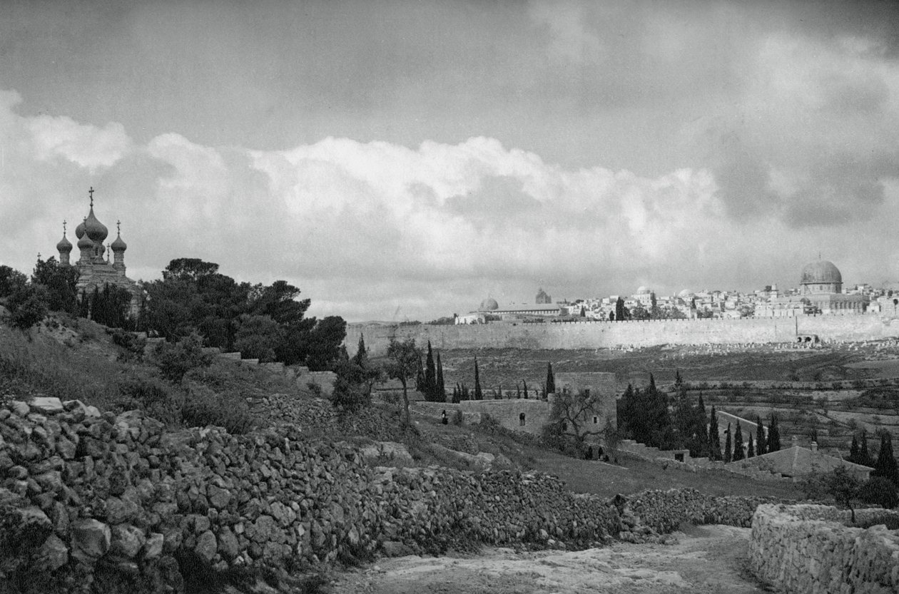 Jeruzalem en de Tuin van Getsemane, 1937 door Martin Hurlimann