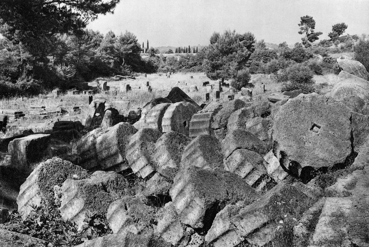 Tempel van Jupiter/Zeus, Olympia, Griekenland, 1937 door Martin Hurlimann