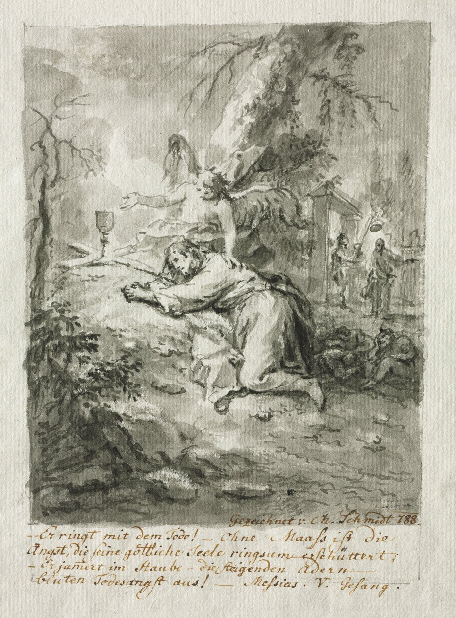 Christus op de Olijfberg door Martin Johann Schmidt