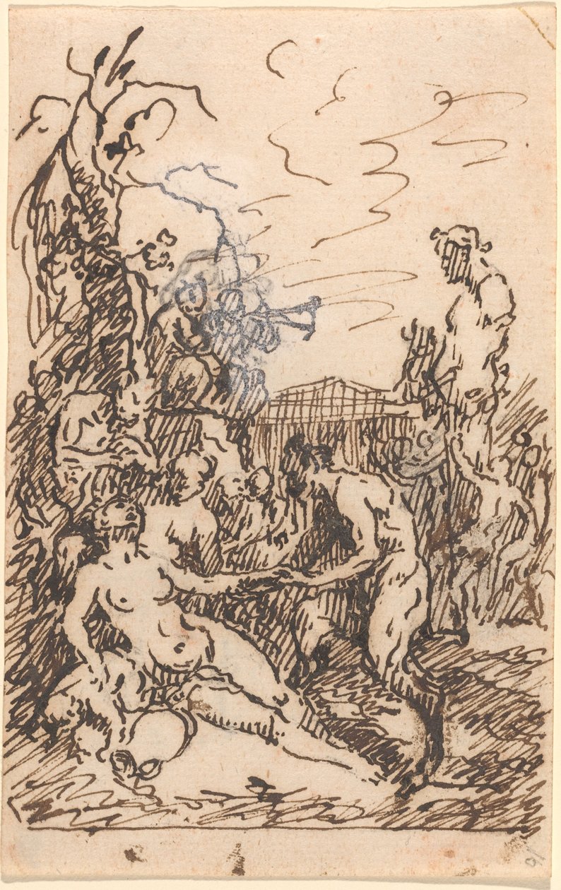Satyrs en Nimfen door Martin Johann Schmidt