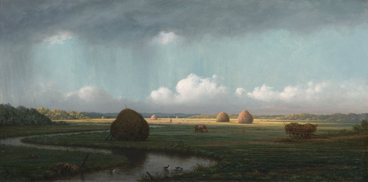 Plotselinge bui, Newbury Marshes door Martin Johnson Heade