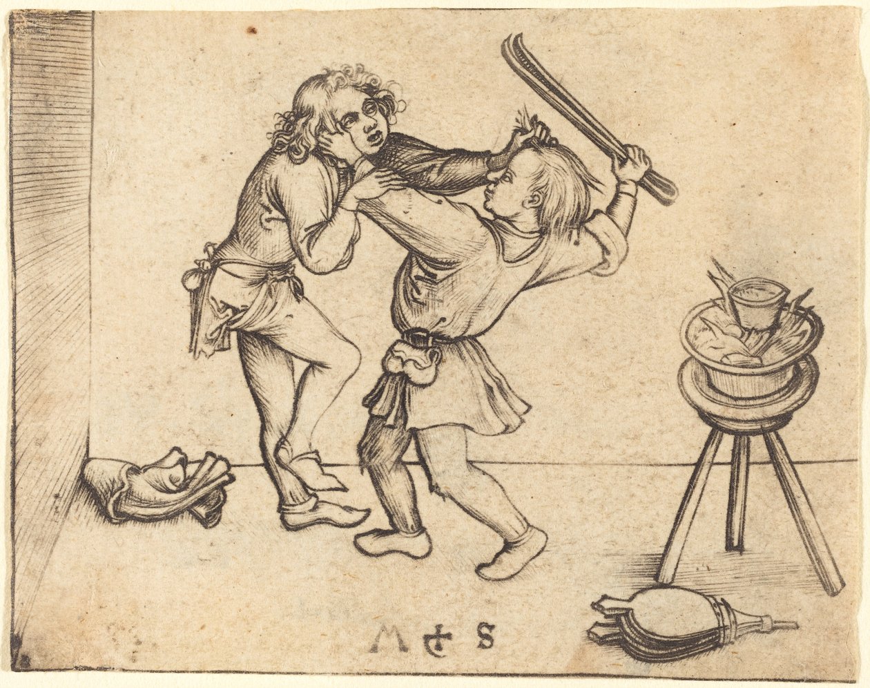 Leerlingen Vechten door Martin Schongauer