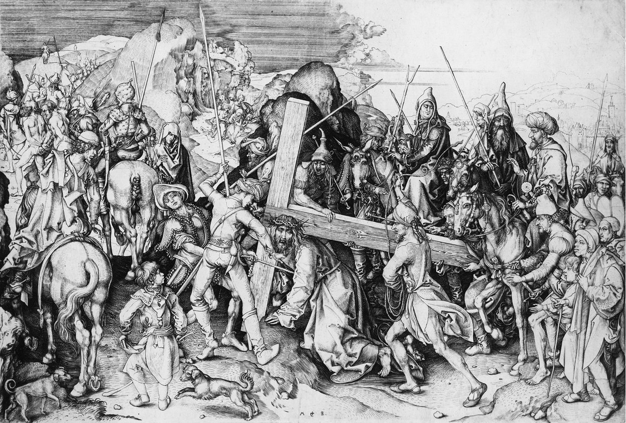 Christus draagt zijn kruis, c.1475 door Martin Schongauer