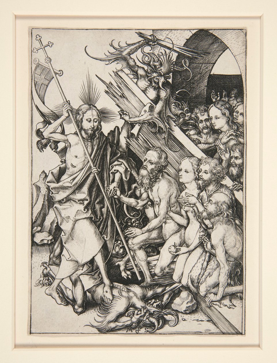 Christus in het Voorgeborchte door Martin Schongauer
