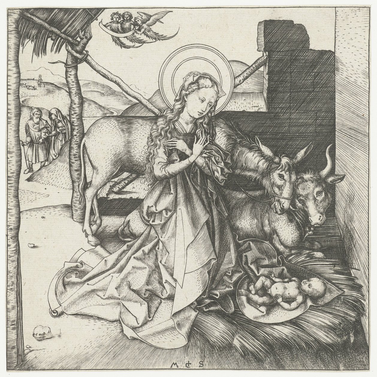 De geboorte van Christus door Martin Schongauer