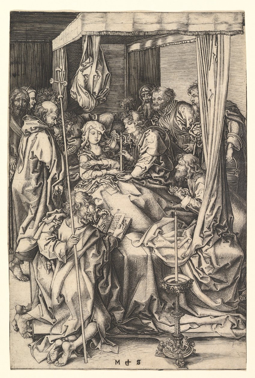 De dood van de Maagd door Martin Schongauer