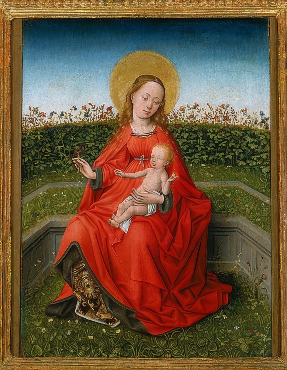 Madonna in de rozentuin door Martin Schongauer