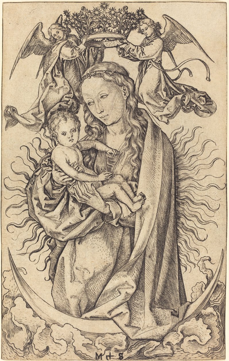 Madonna op de halve maan door Martin Schongauer