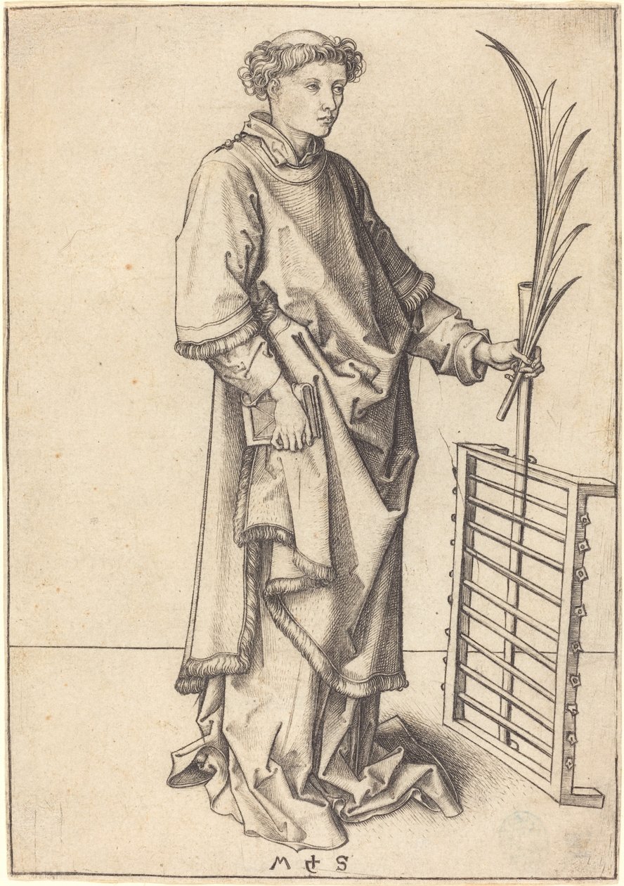 Sint Laurentius door Martin Schongauer