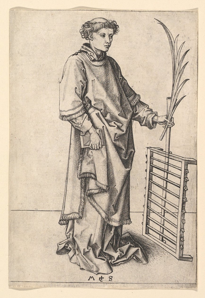 Sint Laurentius, ca. 1435-1491 door Martin Schongauer
