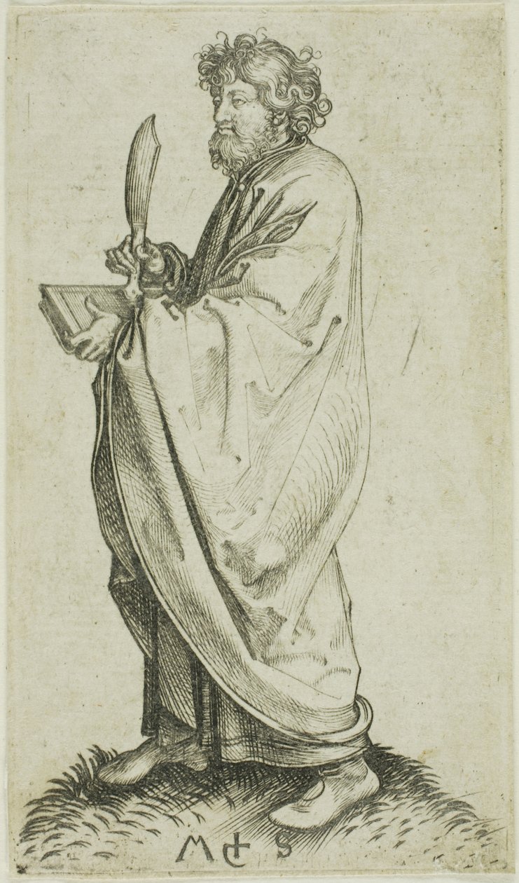 St. Bartholomeus, van Apostelen door Martin Schongauer