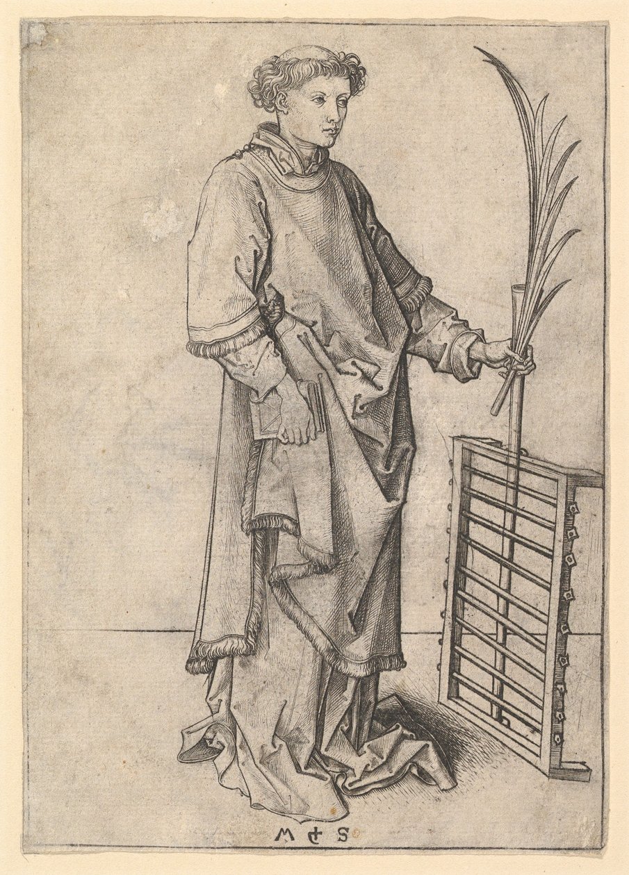 Sint Laurentius, ca. 1435-1491 door Martin Schongauer