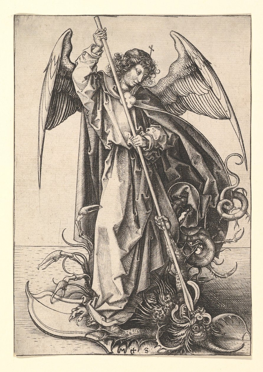 St. Michael, ca. 1435-1491 door Martin Schongauer