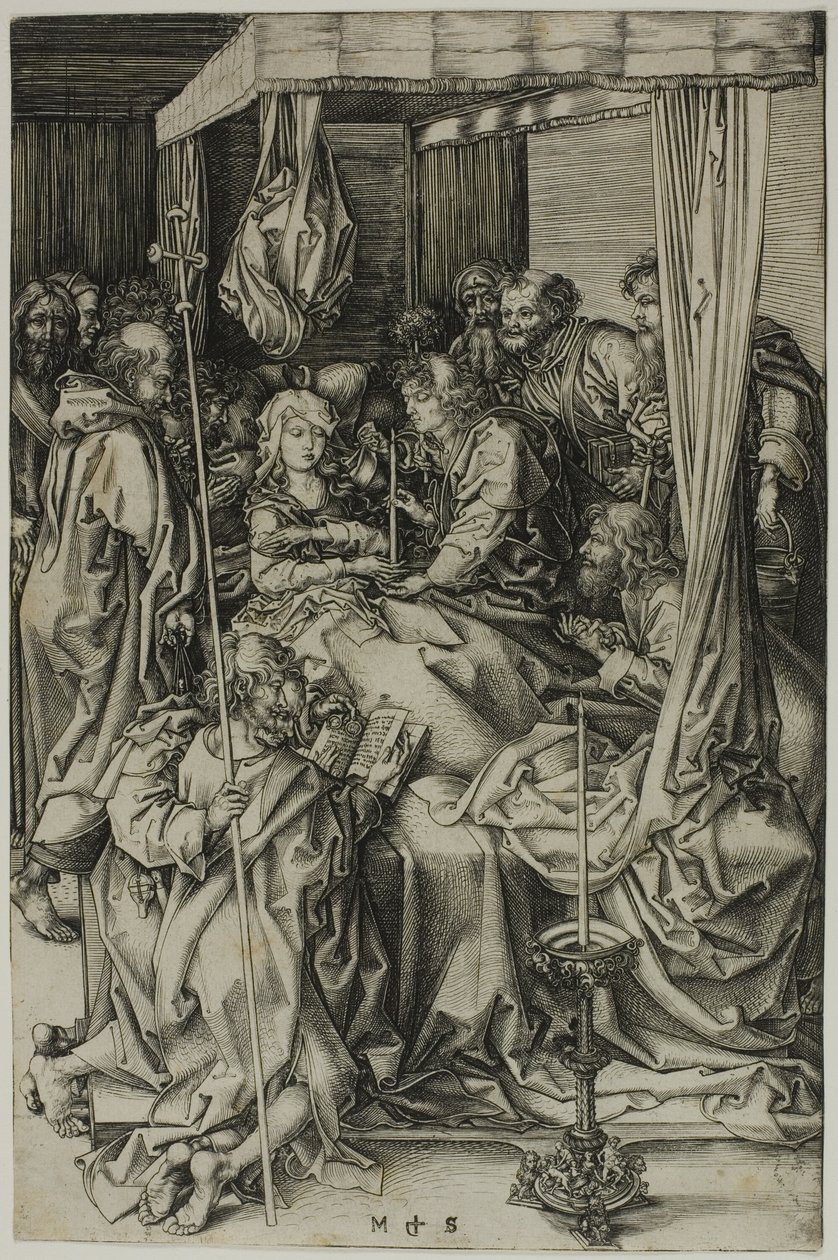 De dood van de Maagd door Martin Schongauer