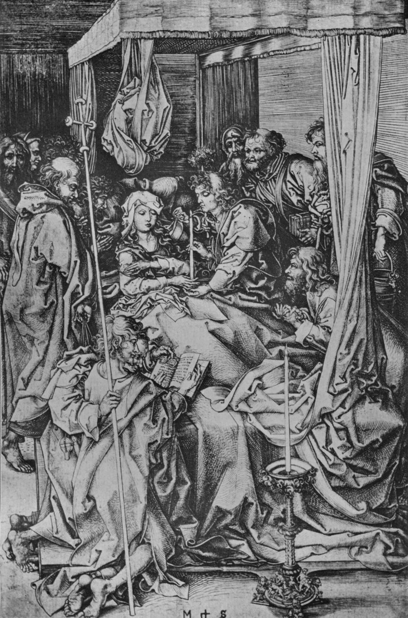 De dood van de Maagd, ca. 1475 door Martin Schongauer