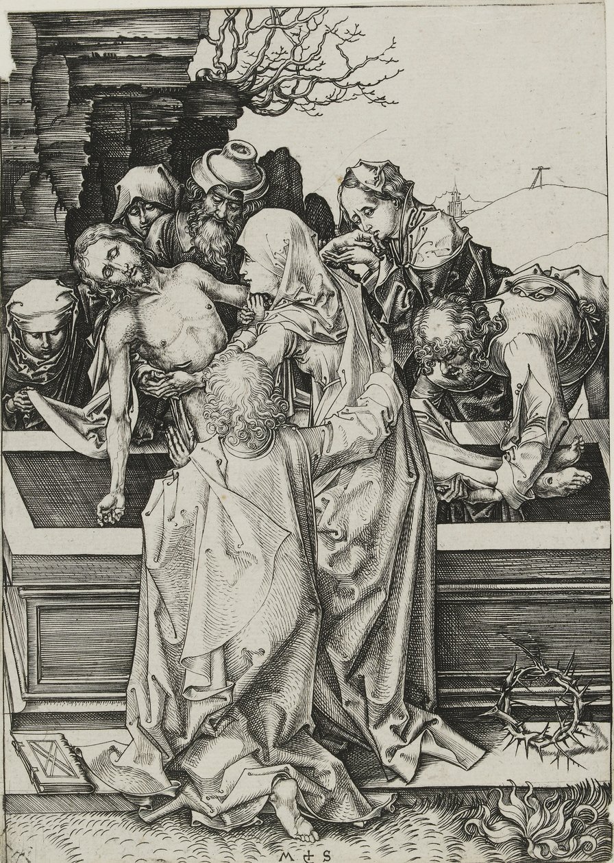 De graflegging, laat 15e eeuw door Martin Schongauer