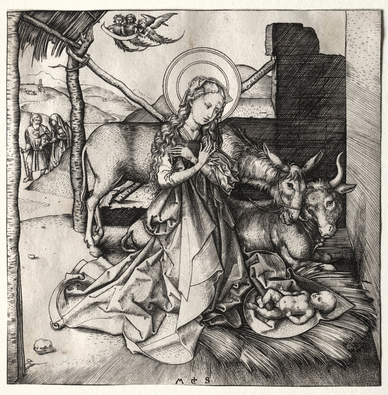 Het Leven van Christus: De Geboorte door Martin Schongauer