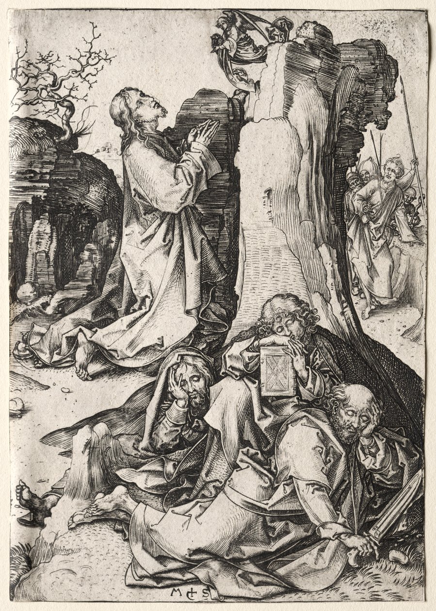 De Passie: De Agonie in de Tuin door Martin Schongauer