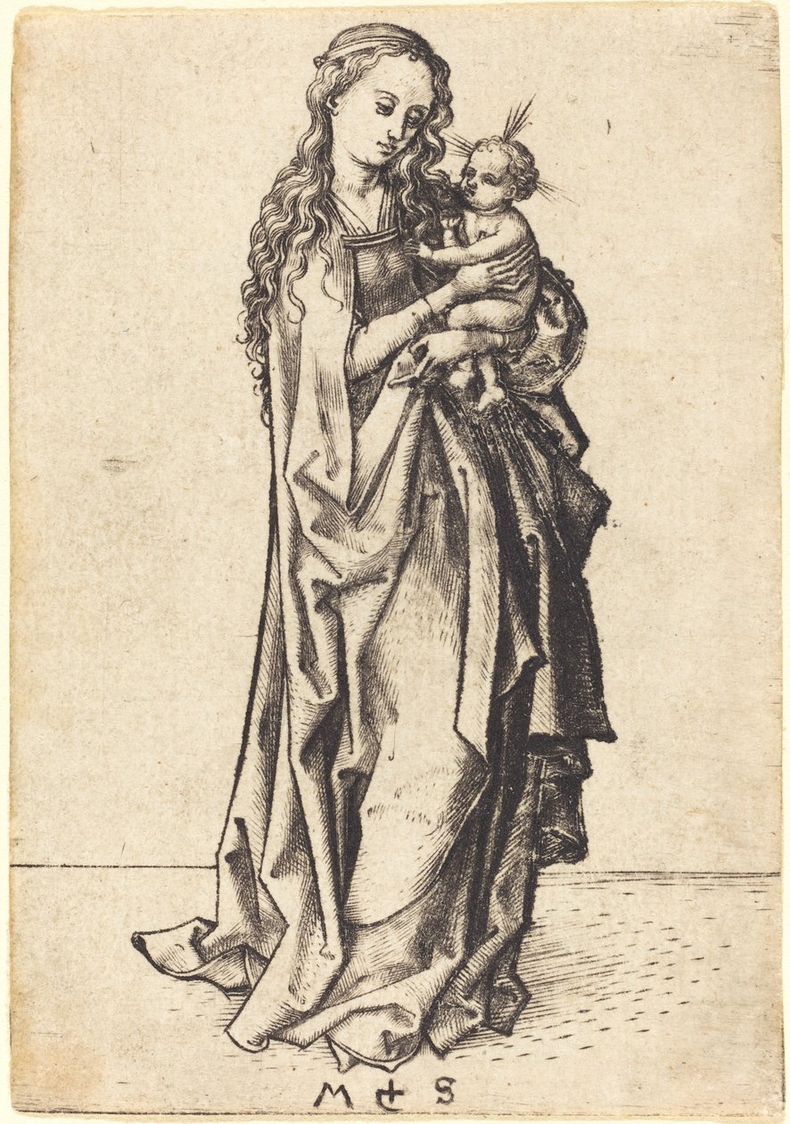 De Kleine Madonna en Kind door Martin Schongauer