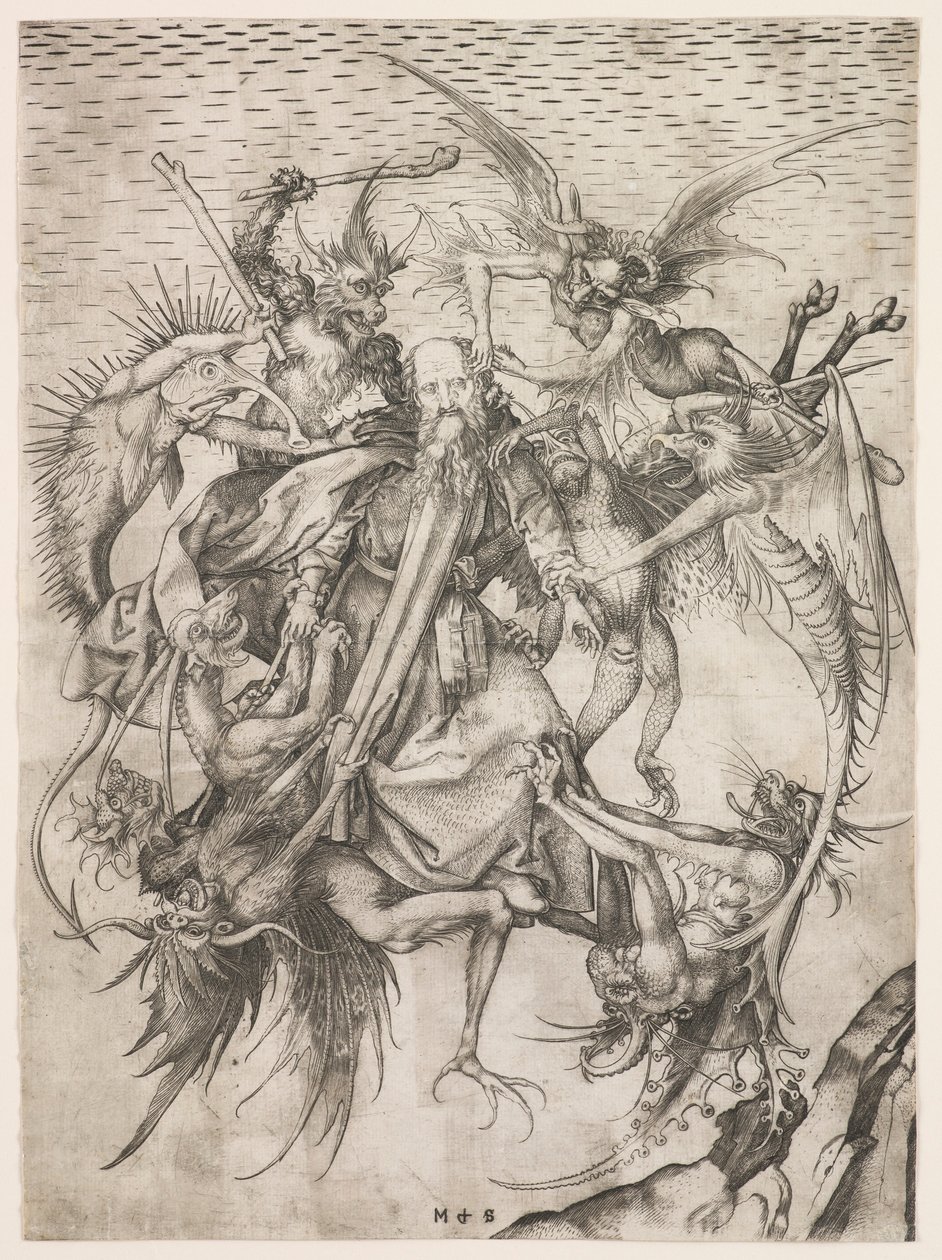 De beproevingen van St. Antonius door Martin Schongauer