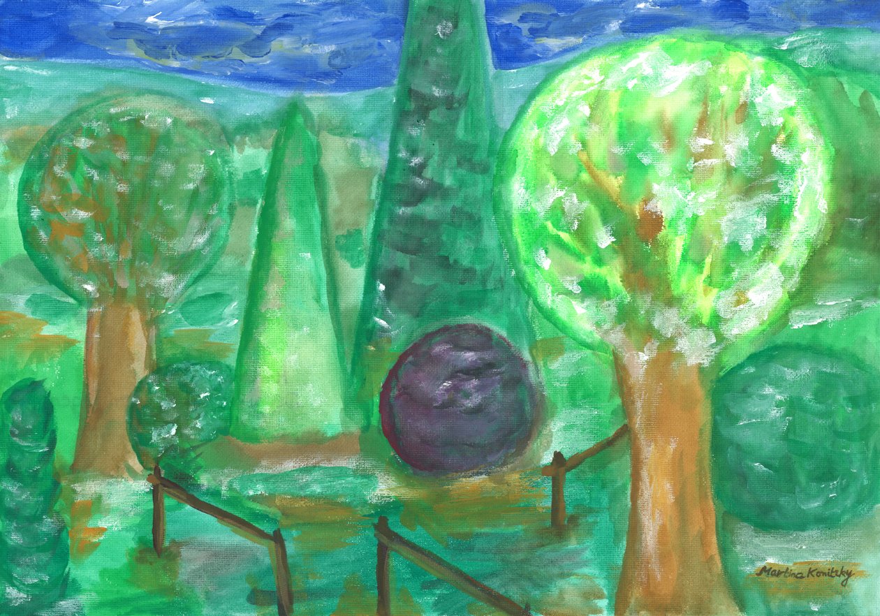 De tuin na de regen door Martina Konitzky