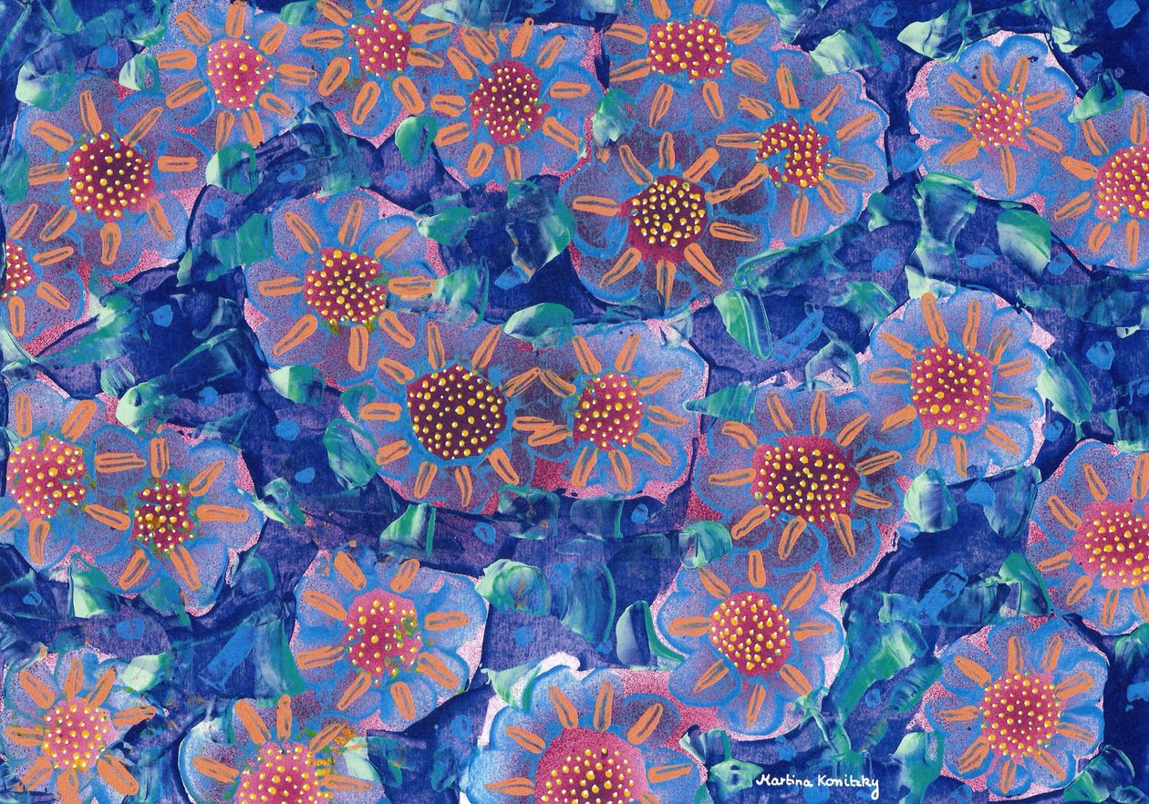 Bloemen in grootmoeders tuin door Martina Konitzky