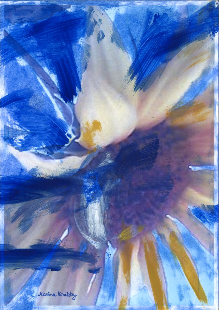 Zonnebloem Blauw door Martina Konitzky
