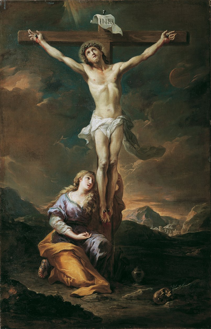Kruisbeeld met Maria Magdalena door Martino Altomonte