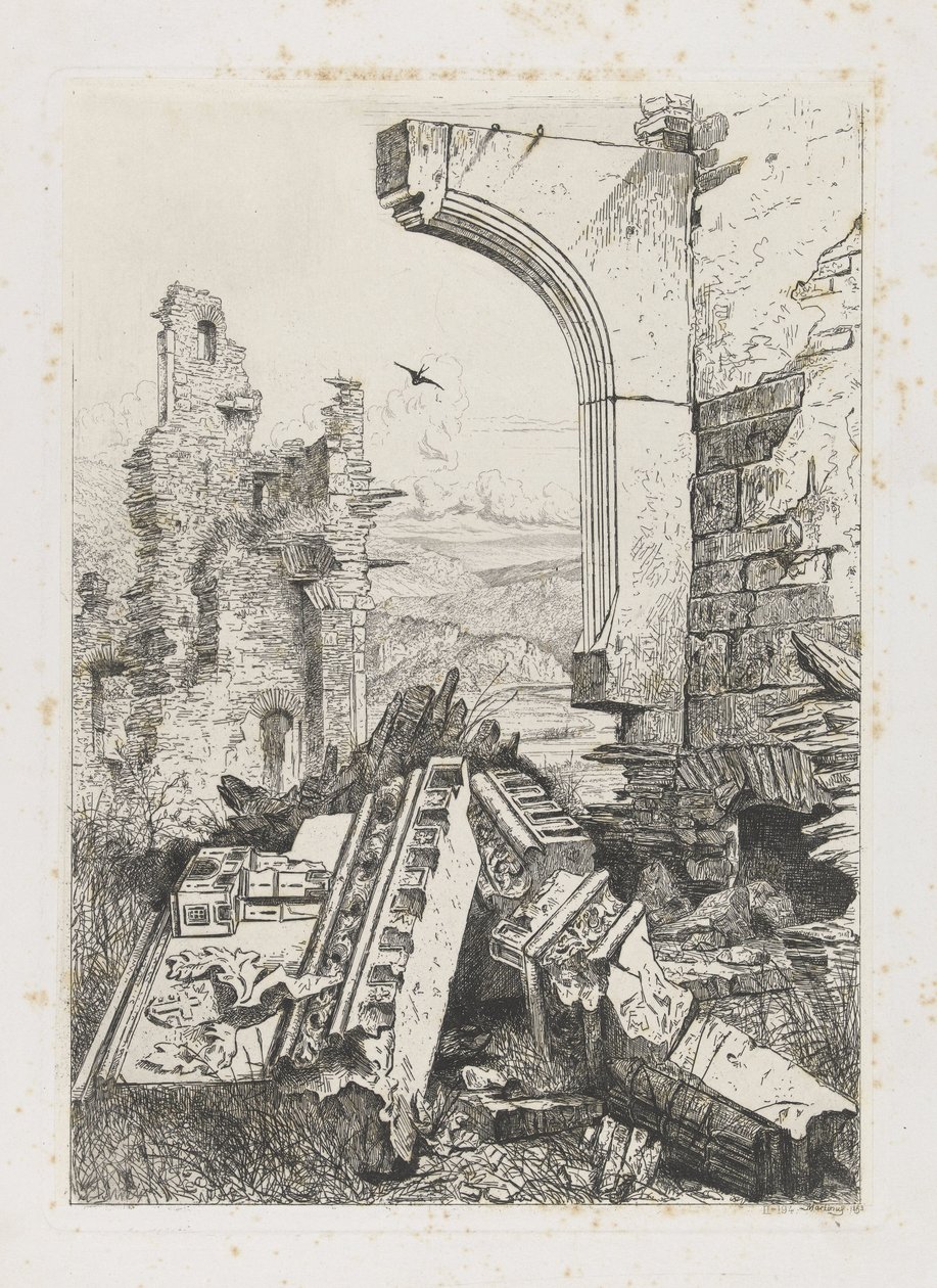 Ruïne van kasteel Bourscheid door Martinus Antonius Kuytenbrouwer jr.