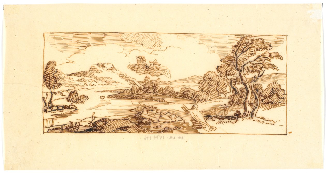 Landschap met bijbels motief door Martinus Rørbye