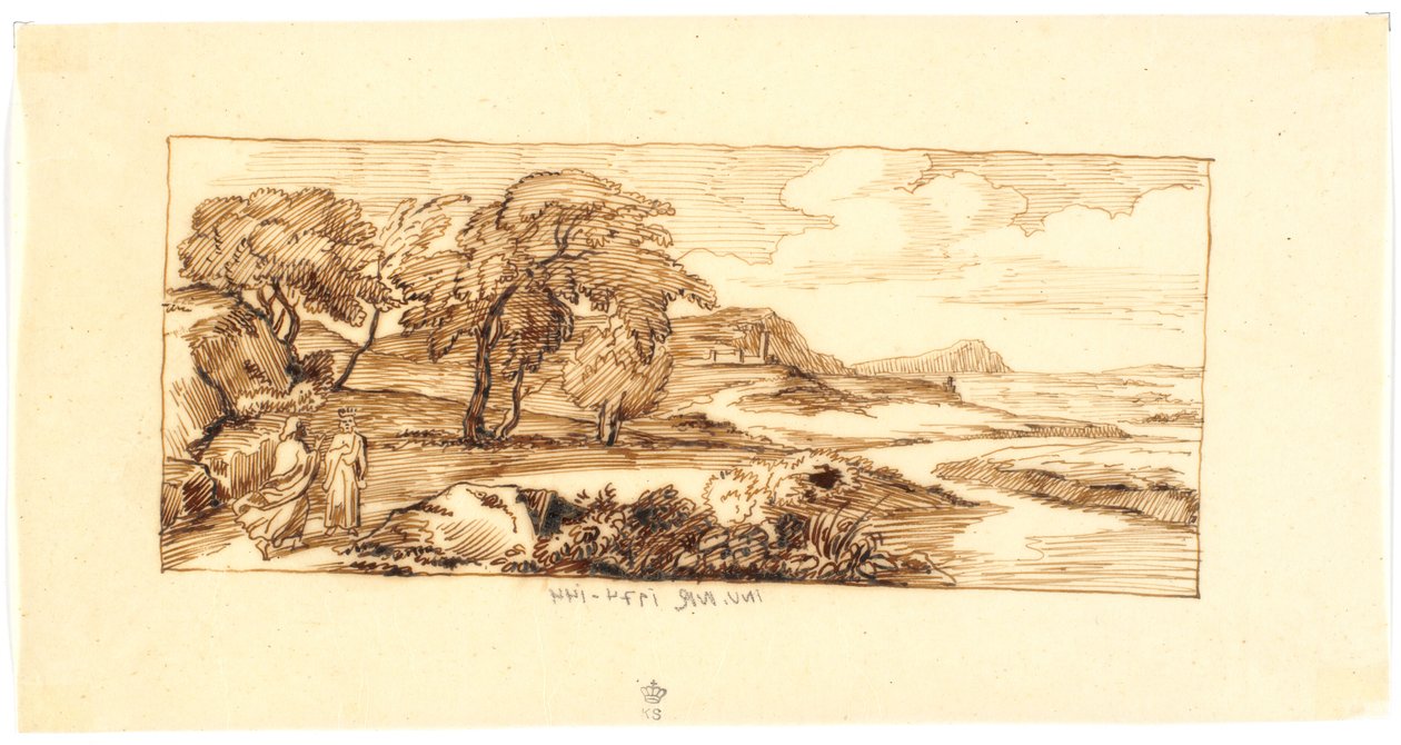 Landschap met bijbels motief door Martinus Rørbye