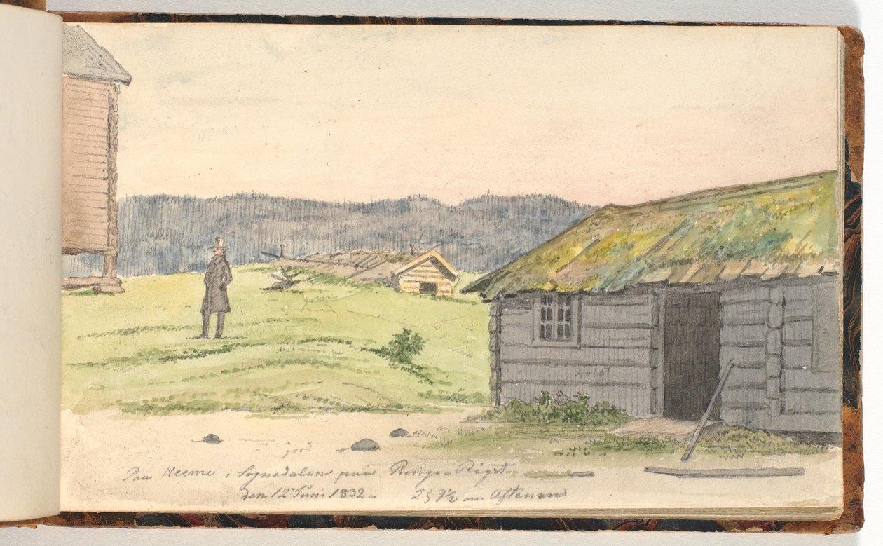 Landschap met boerderijen door Martinus Rørbye
