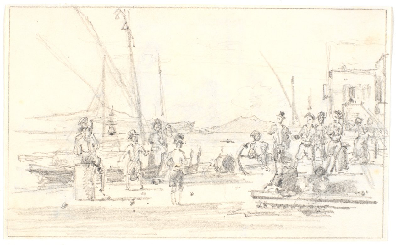 Gezicht op de haven van Palermo door Martinus Rørbye