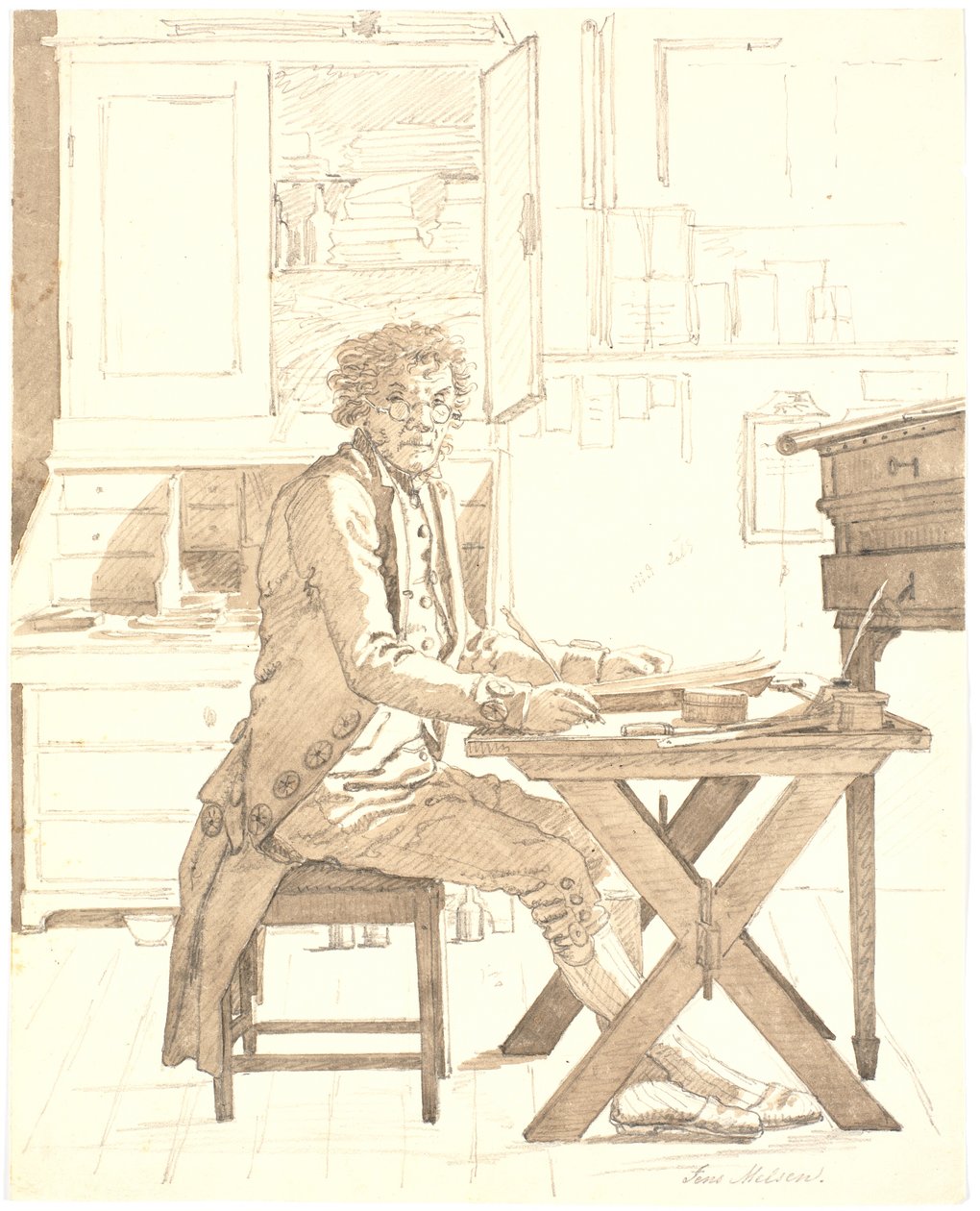 De schrijver Jens Melsen door Martinus Rørbye