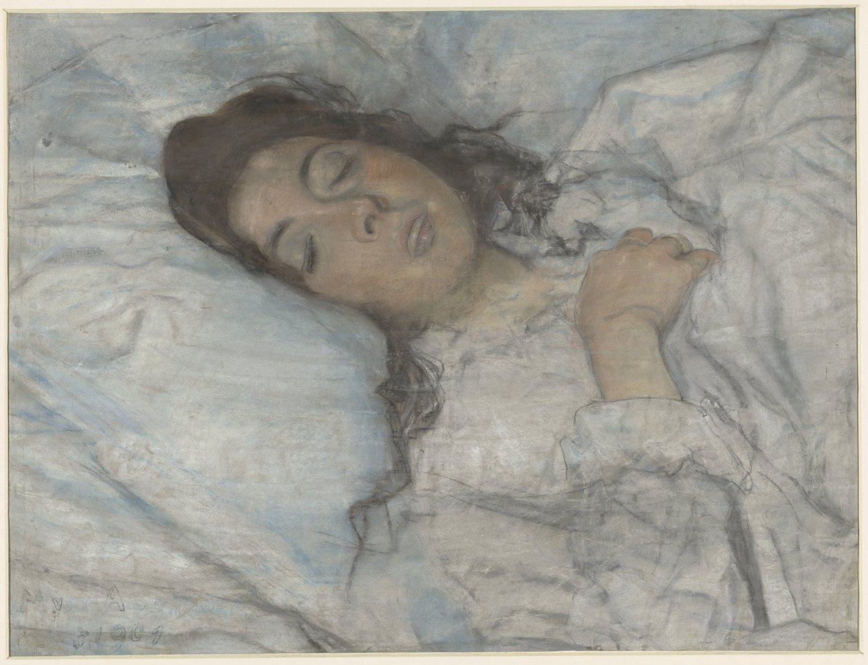 Slapende vrouw door Martinus van Andringa (signed by artist)