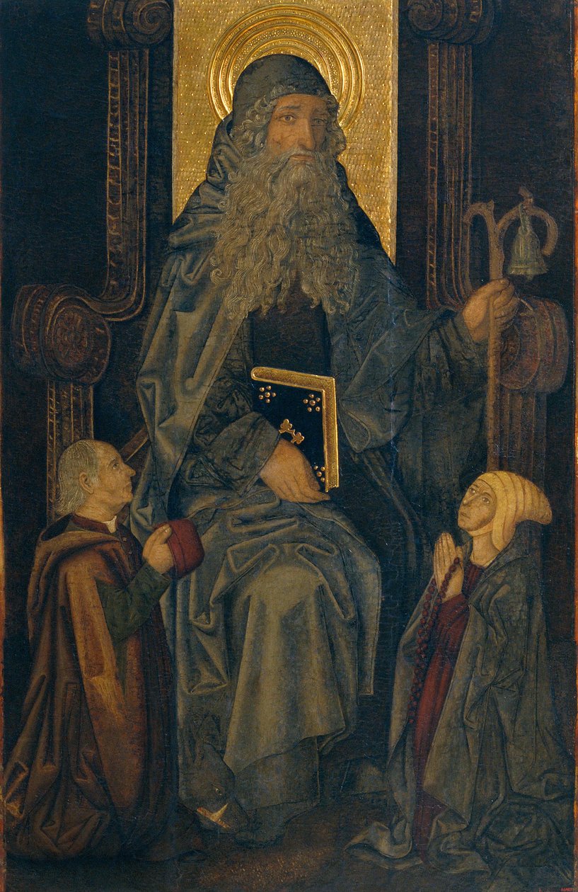 Sint Antonius de Abt en schenkers door Martín Bernat